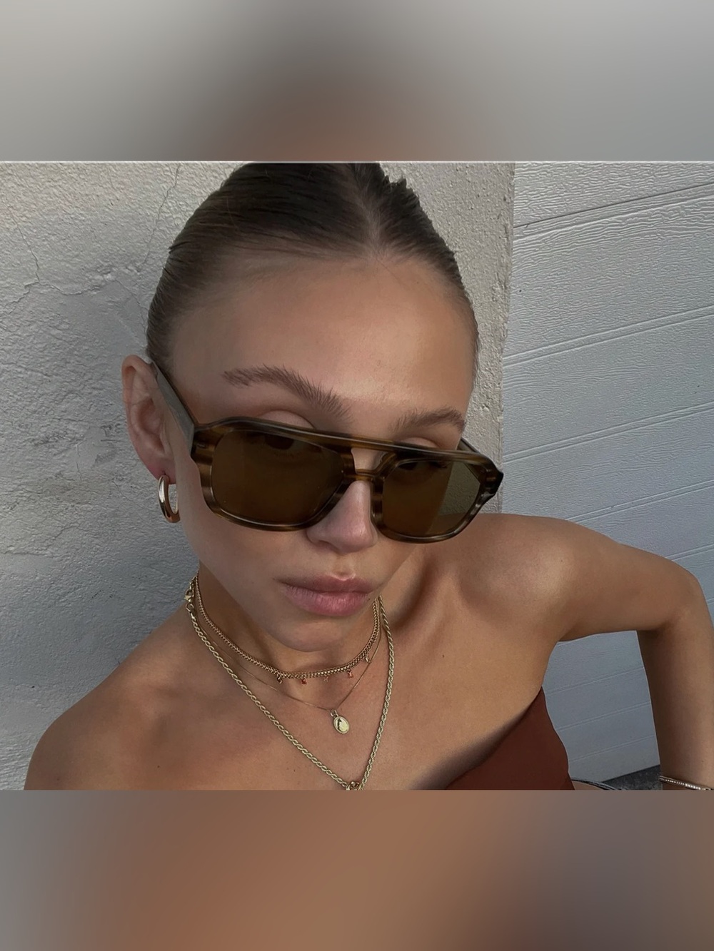 VEHLA Dixie Tortoiseshell Frame Sunglasses with Brown Lenses